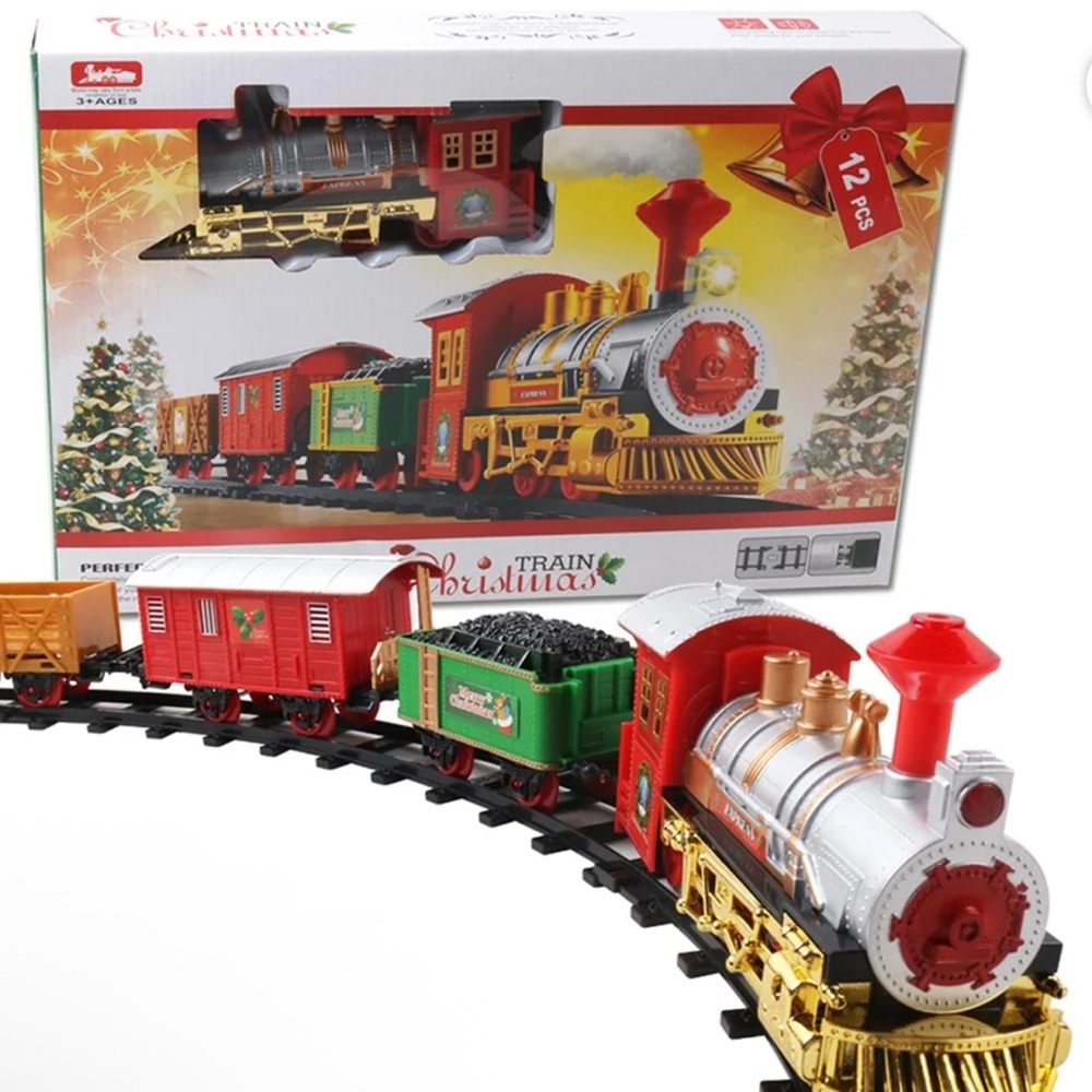 Christmas Tree Electric Train Toy  For Boy Train Set  12 Pieces